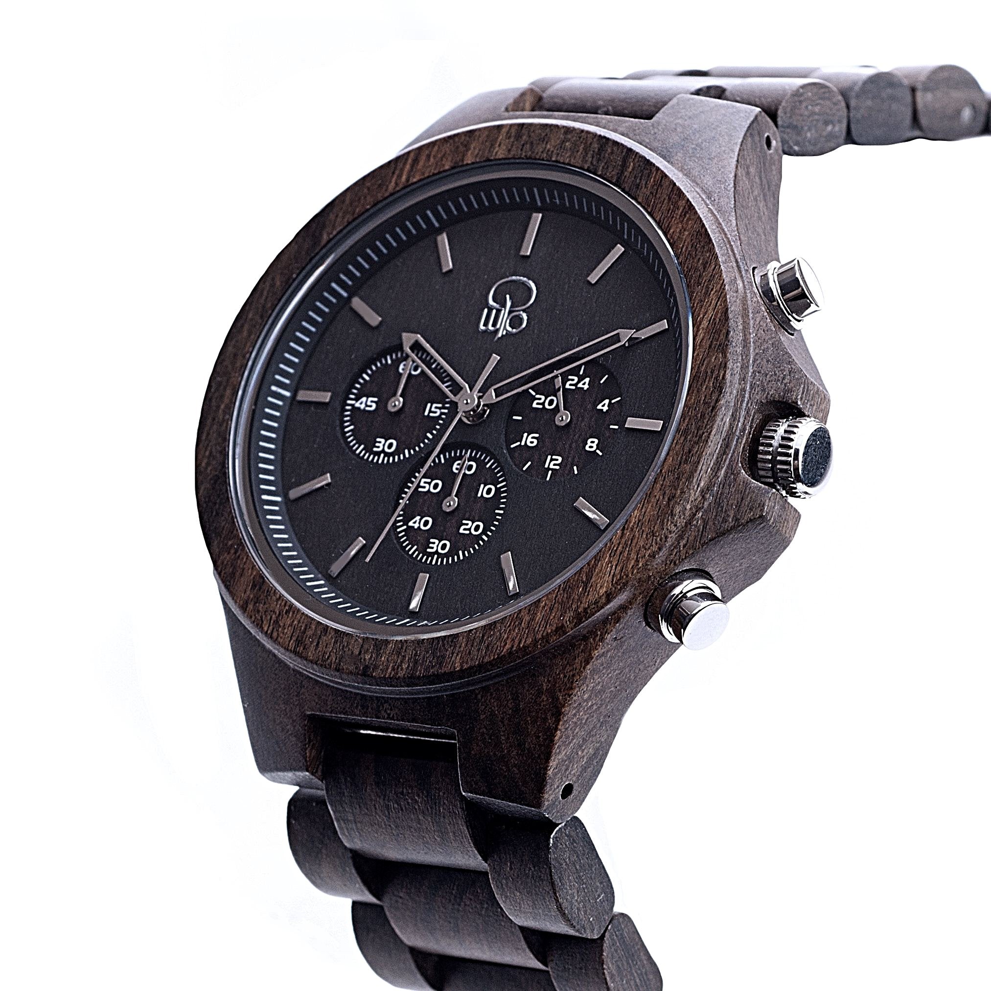 Wooden Watches for Men Dark Sandalwood Chronograph