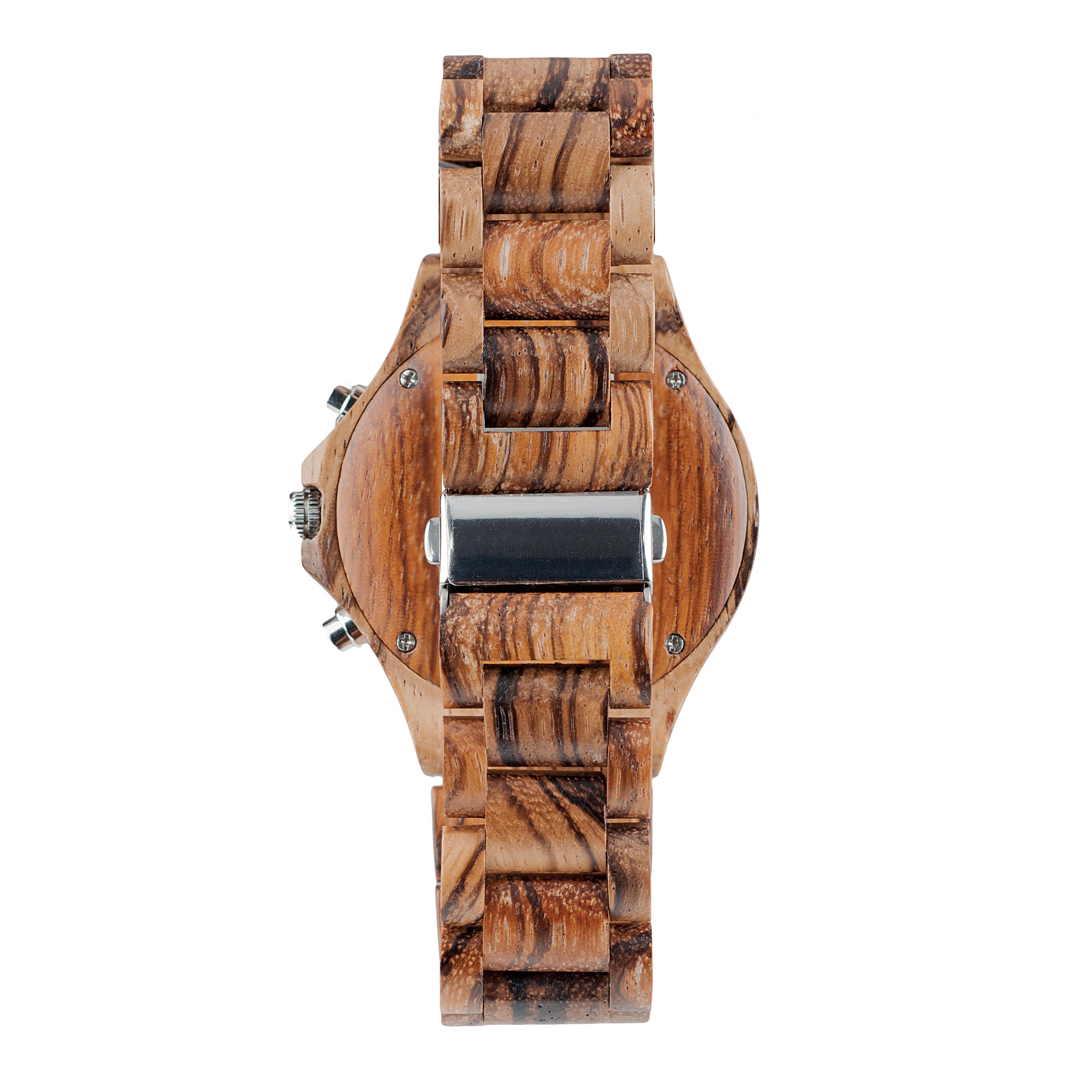 Zebrawood Chronograph Wooden Watch - The Pacific Crest Back View