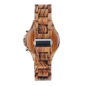 Zebrawood Chronograph Wooden Watch - The Pacific Crest Back View