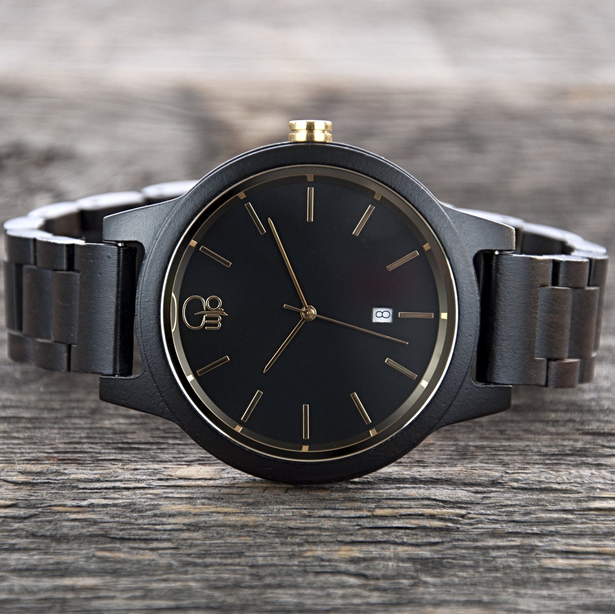 Black and Gold Watch - The Havasu All Wood Watch Cover