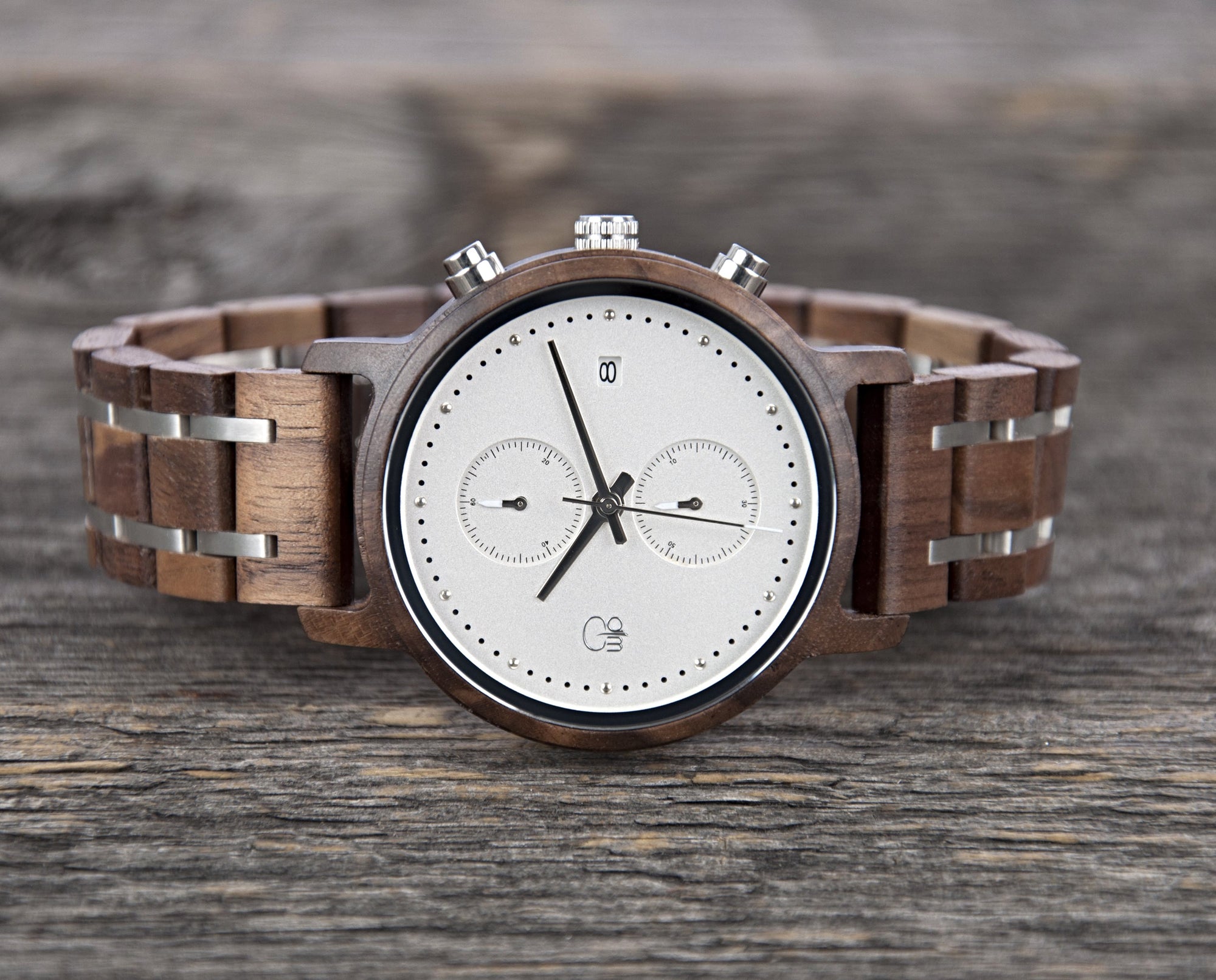Minimalist Watch Black Walnutwood Chronograph - The Tsusiat Wood and Steel Watch Cover